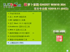 萝卜家园 GHOST WIN10 X64 官方专业版 V2019.11