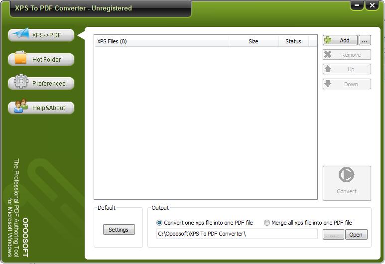 Opoosoft XPS To PDF Converter