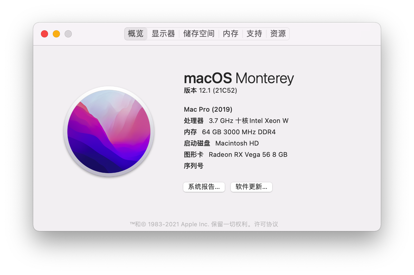 macOS Monterey 12.1(21C52)