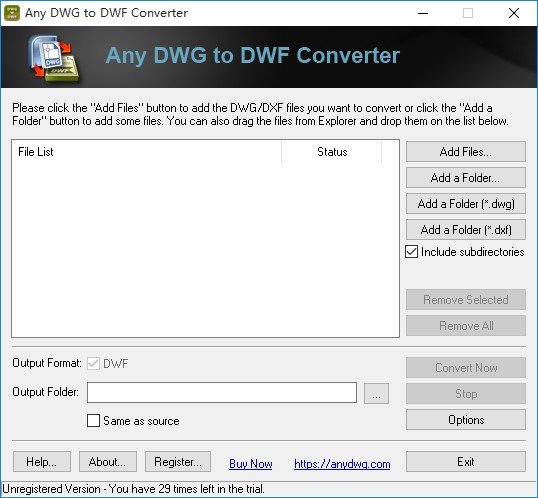 Any DWG to DWF Converter